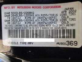 2002 MITSUBISHI MONTERO SPORT LS NAVY BLUE 3.0L AT 2WD 163757